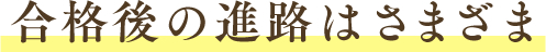 合格後の進路はさまざま